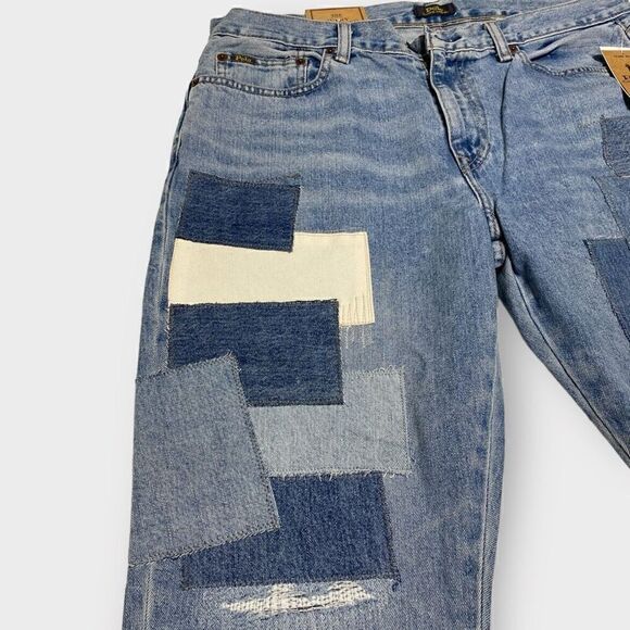 Polo Ralph Lauren Avery Boyfriend Patchwork Distressed Jeans Womens size 31 New - Picture 3 of 12